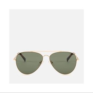 Aviator Style Gold Metal Frame with Smoke Dark Lens Sunglasses